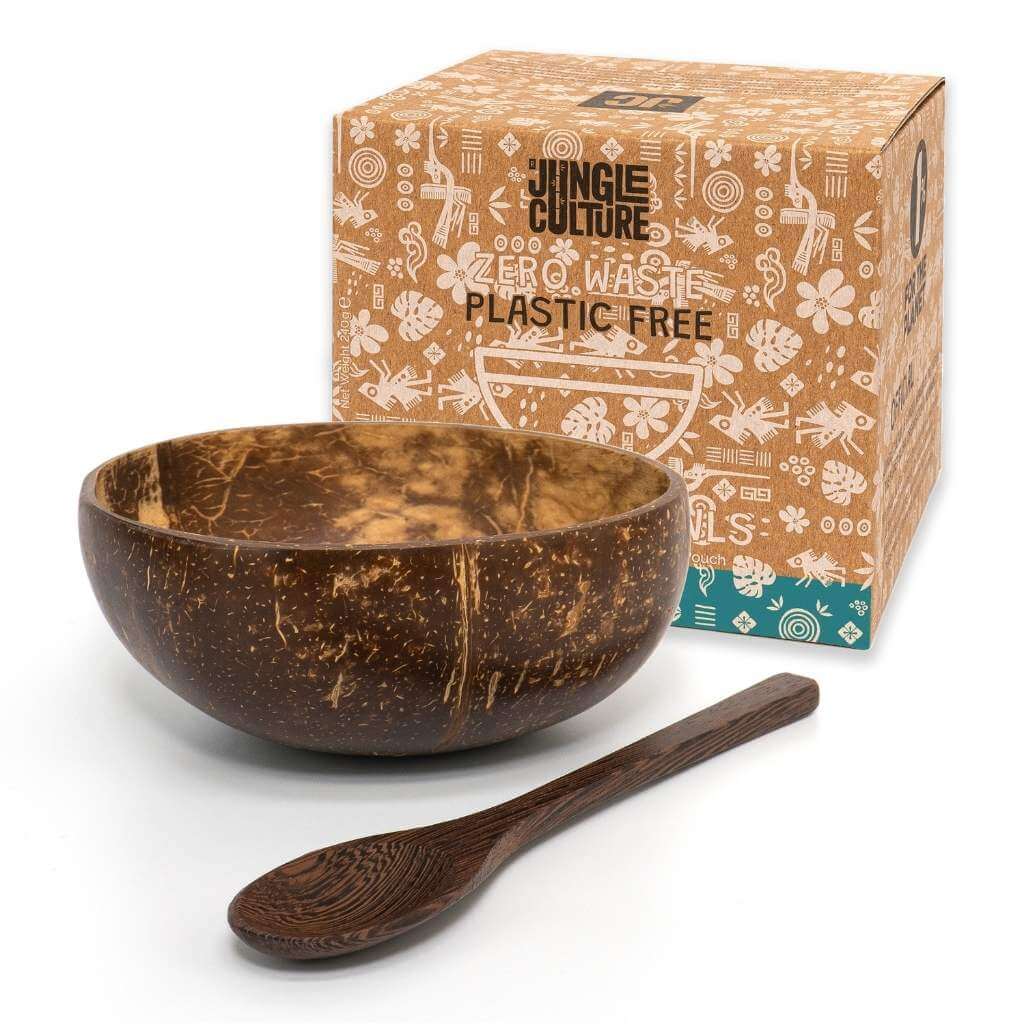 Natural Coconut Bowl & Spoon Set -
Handcrafted Eco Homeware