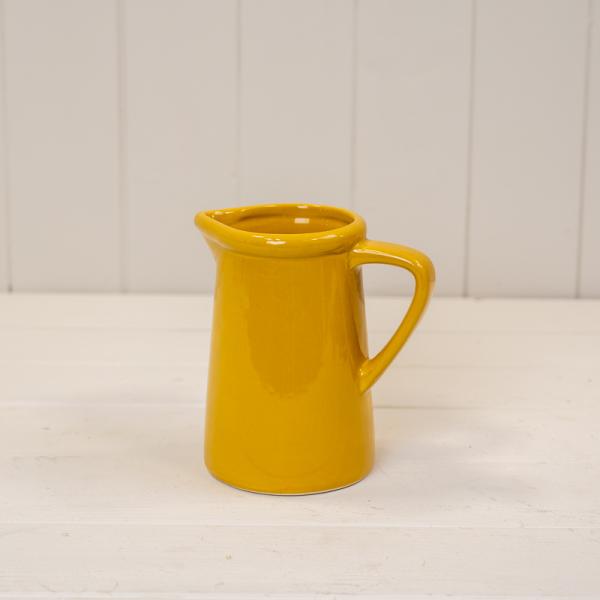 Burnt Yellow Ceramic Decorative Jug – 14cm