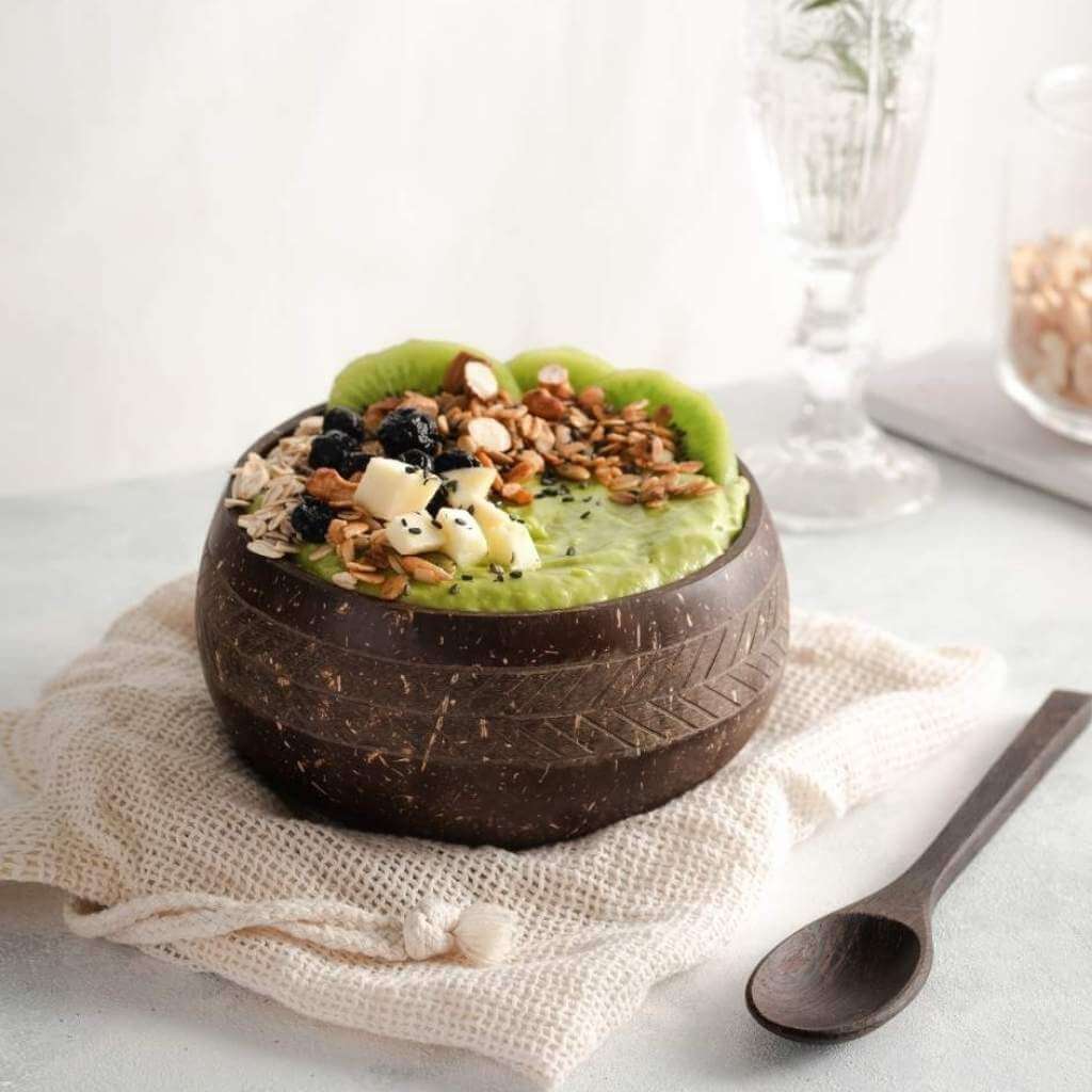 Natural Coconut Bowl & Spoon Set -
Handcrafted Eco Homeware