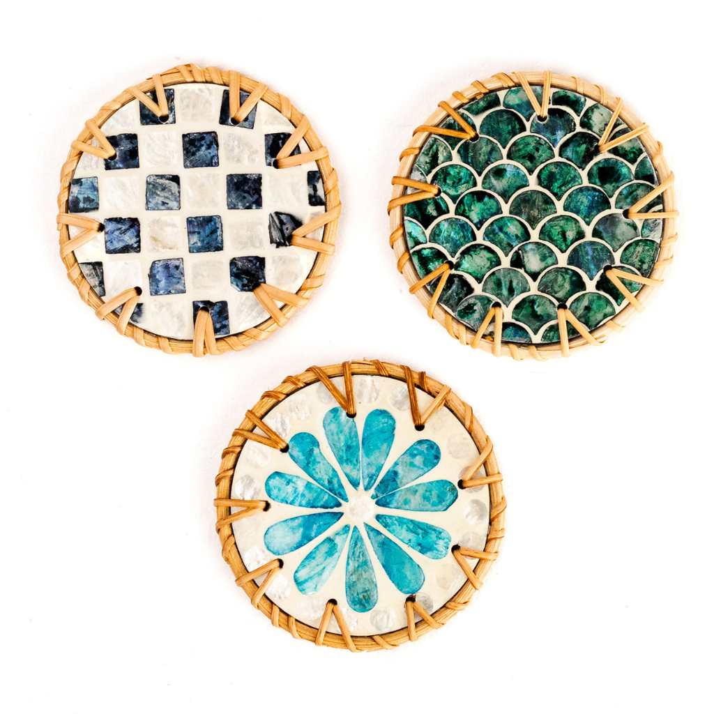 Handcrafted Rattan Coaster – Coastal Boho Collection