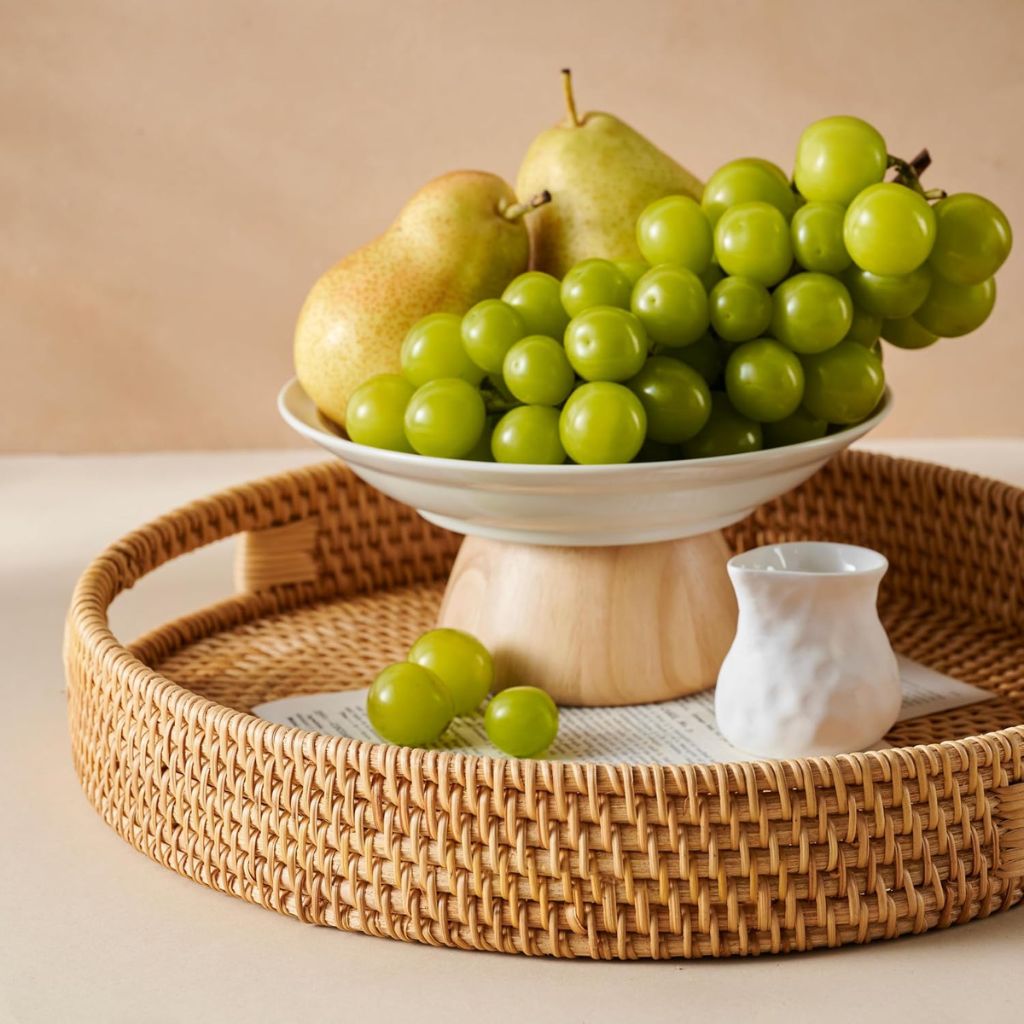 Blue Bamboo Serving Bowl – Elegant Fruit & Salad Bowl
