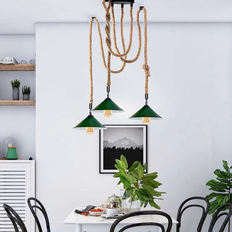 Hemp Rope Pendant Lights for Kitchen Island
