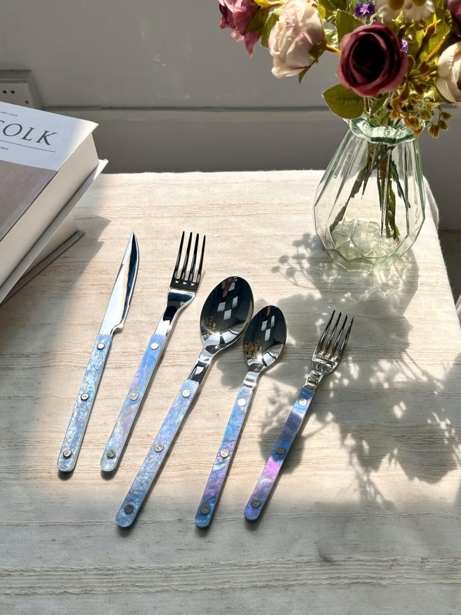 Modern Nebula Cutlery, Bistrot Style Rivet Flatware Set
