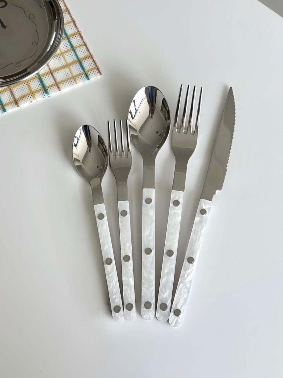 Modern Nebula Cutlery, Bistrot Style Rivet Flatware Set