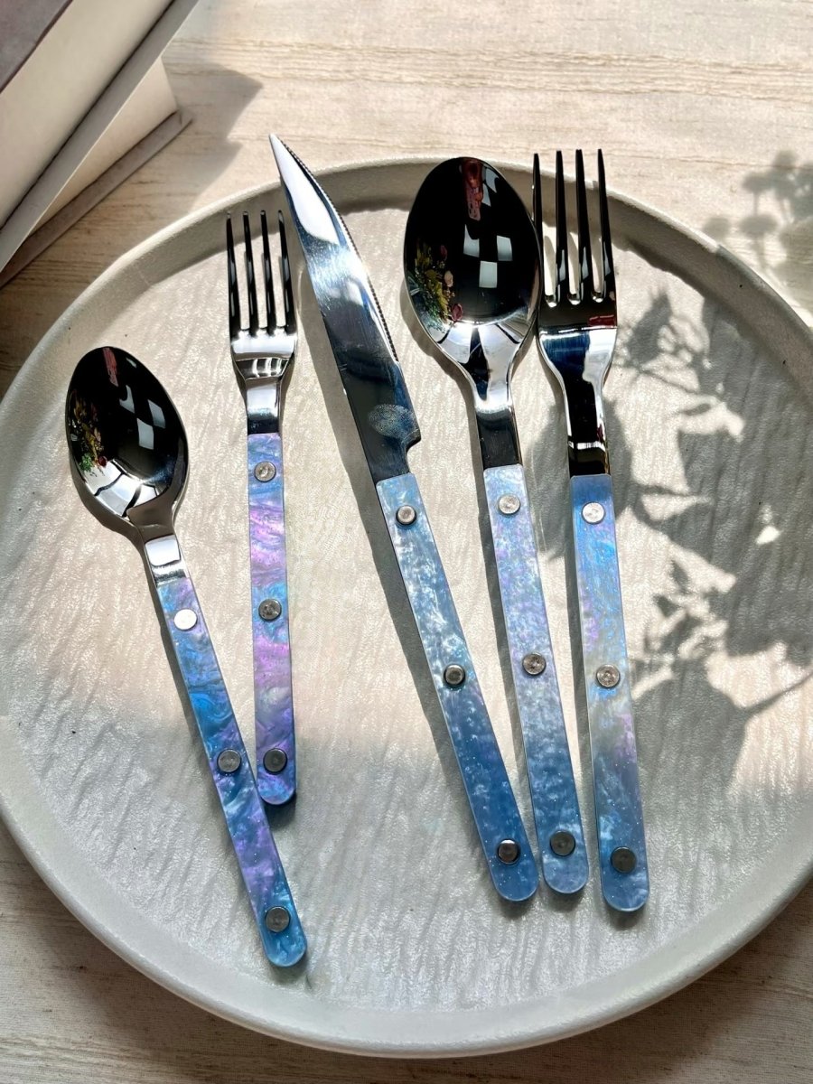Modern Nebula Cutlery, Bistrot Style Rivet Flatware Set
