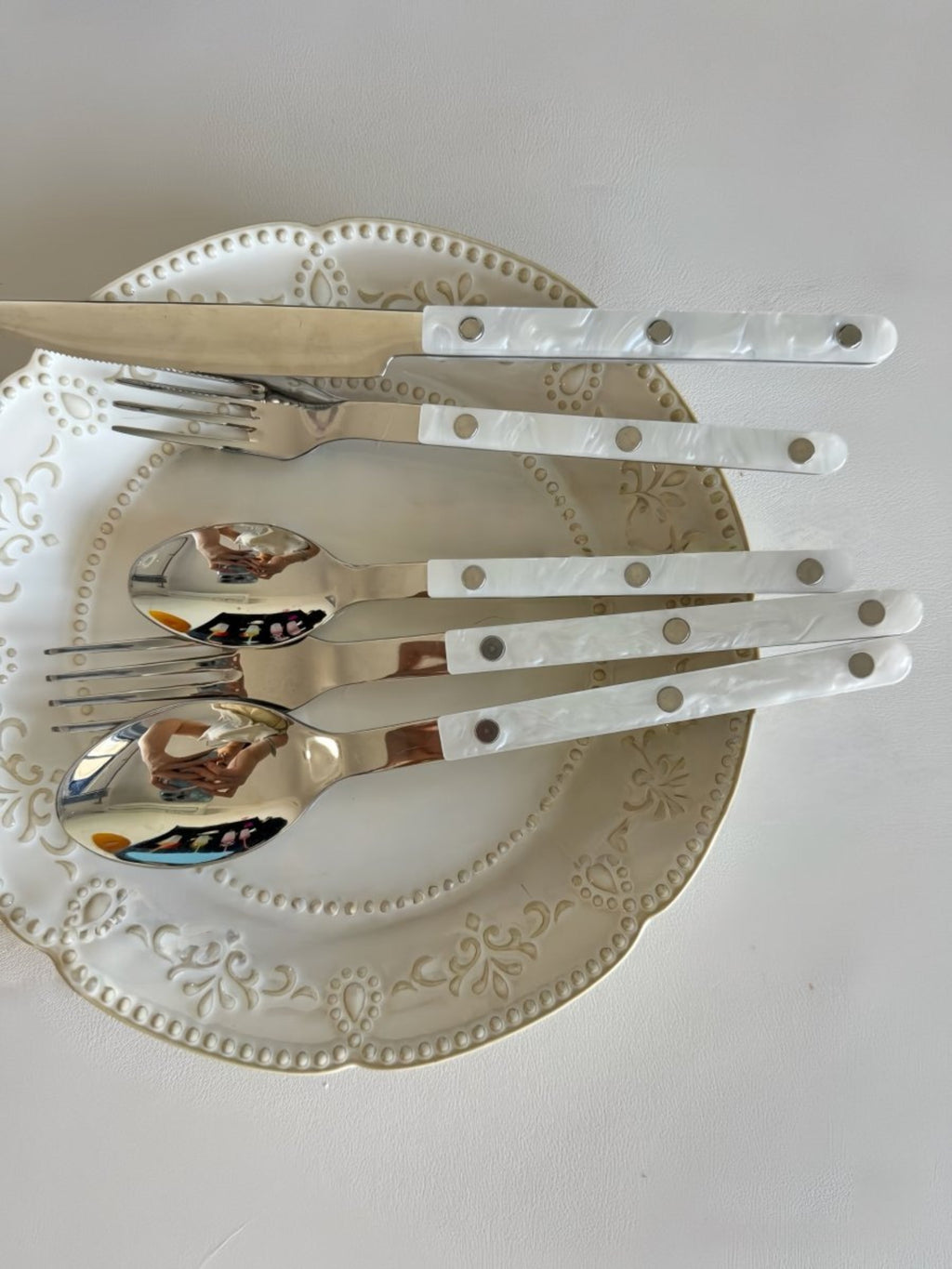 Modern Nebula Cutlery, Bistrot Style Rivet Flatware Set